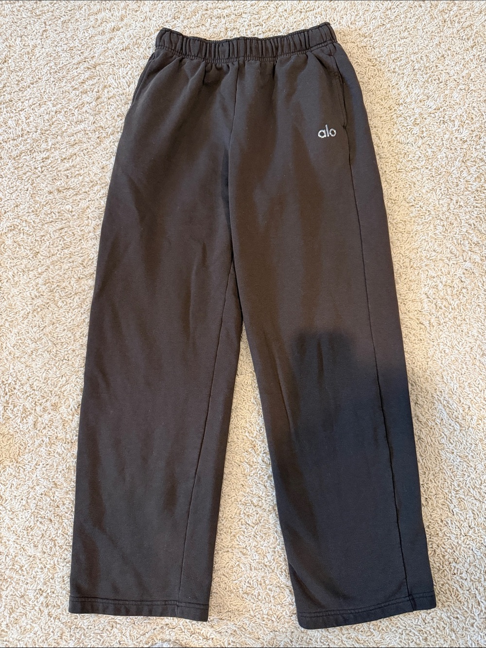 ALO Yoga Black Wide-Leg Track Pants